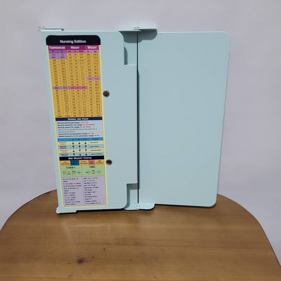 Metal Nursing Pocket Clipboard Foldable, Blue - Picture 3 of 5